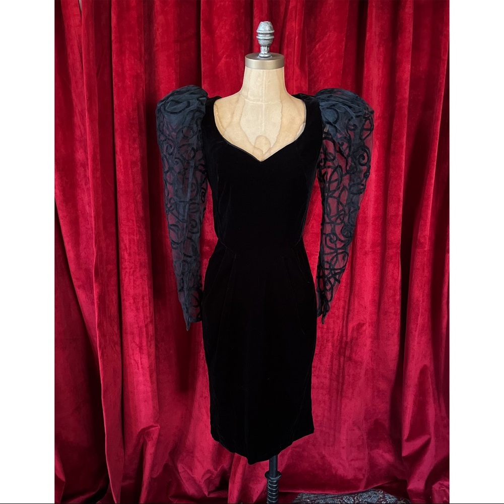 Vintage 80’s Velvet Body Con Dress XS